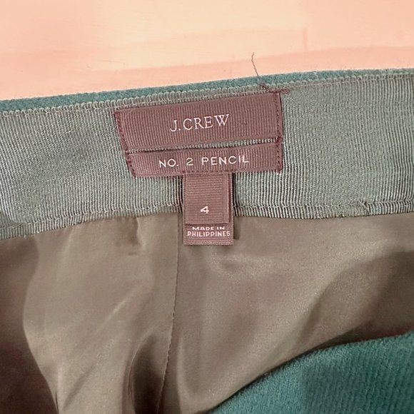 J. Crew No. 2 Pencil Skirt Evergreen Forest Green Size 4 Wool - Picture 3 of 4